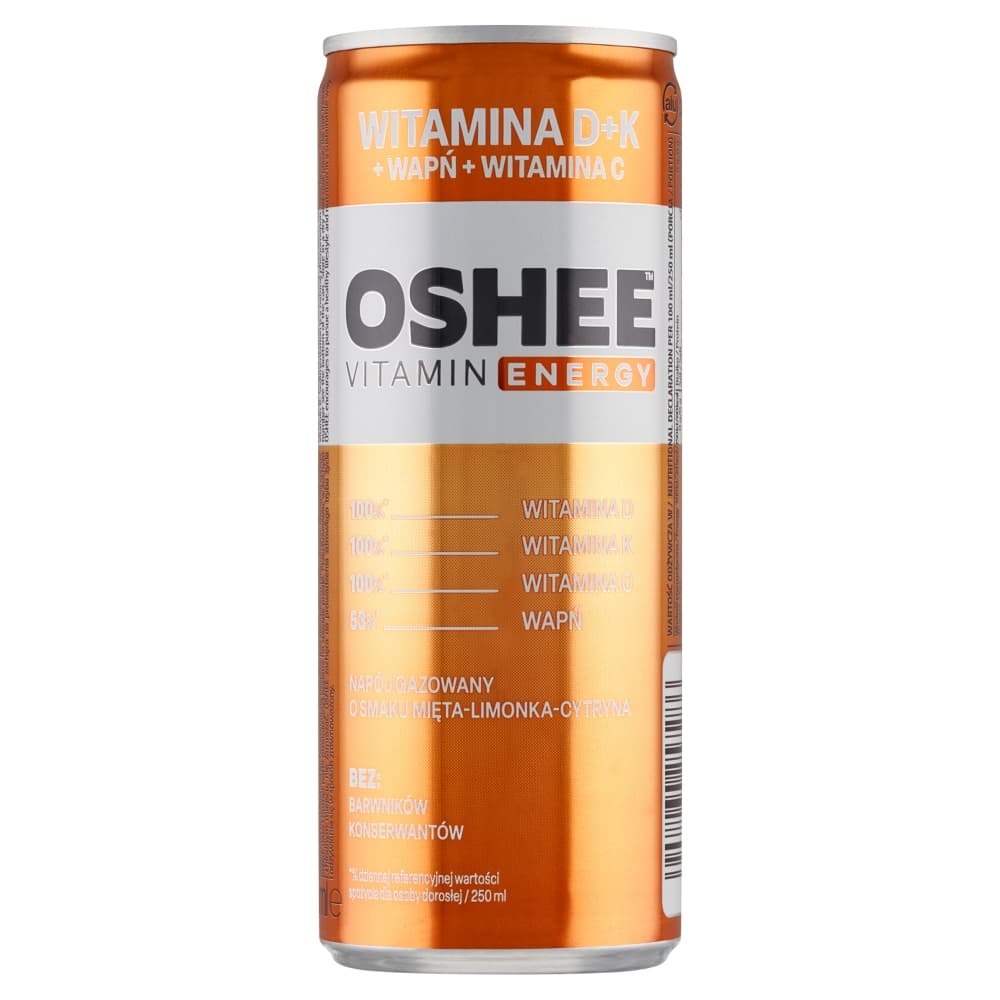 OSHEE VITAMIN ENERGY Napoj gazowany o smaku mieta-limonka-cytryna. 10,76 zl/l