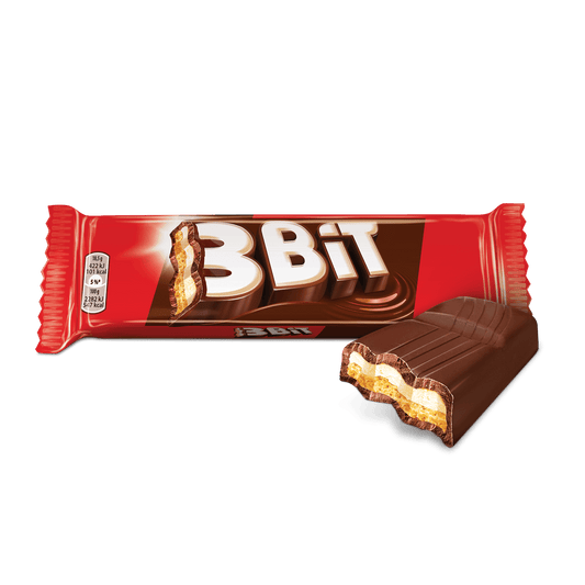 3BIT Baton w czekoladzie mlecznej z nadzieniem mlecznym i herbatnikiem. 65,00 zl/kg