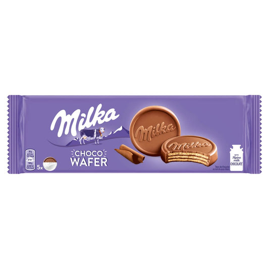 MILKA CHOCO WAFER Wafelki z kremem kakaowym oblane czekolada mleczna. 61,93 zl/kg